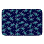 Teal And Purple Dragonfly Pattern Print Indoor Door Mat