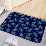 Teal And Purple Dragonfly Pattern Print Indoor Door Mat