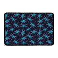 Teal And Purple Dragonfly Pattern Print Kitchen Mat
