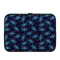 Teal And Purple Dragonfly Pattern Print Laptop Sleeve