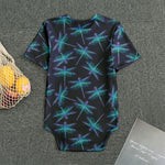 Teal And Purple Dragonfly Pattern Print Men's Bodysuit