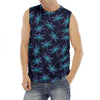 Teal And Purple Dragonfly Pattern Print Men's Fitness Tank Top