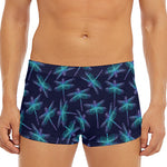 Teal And Purple Dragonfly Pattern Print Men's Short Boxer Briefs