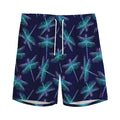 Teal And Purple Dragonfly Pattern Print Men's Athletic Shorts