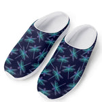 Teal And Purple Dragonfly Pattern Print Mesh Casual Shoes