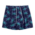 Teal And Purple Dragonfly Pattern Print Mesh Shorts