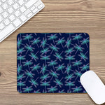 Teal And Purple Dragonfly Pattern Print Mouse Pad