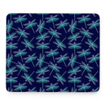 Teal And Purple Dragonfly Pattern Print Mouse Pad