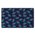 Teal And Purple Dragonfly Pattern Print Polyester Doormat