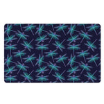 Teal And Purple Dragonfly Pattern Print Polyester Doormat
