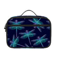 Teal And Purple Dragonfly Pattern Print Portable Lunch Bag