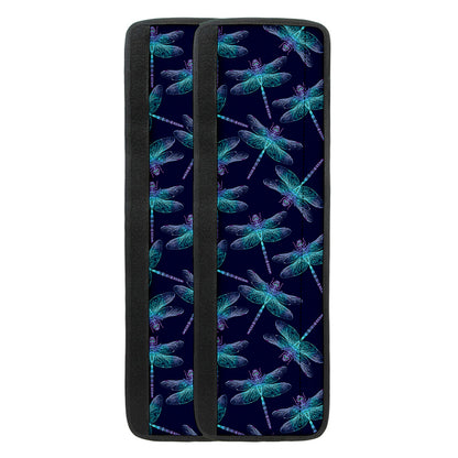 Teal And Purple Dragonfly Pattern Print Refrigerator Handle Covers