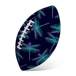 Teal And Purple Dragonfly Pattern Print Rugby Ball