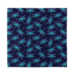 Teal And Purple Dragonfly Pattern Print Silk Bandana