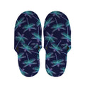 Teal And Purple Dragonfly Pattern Print Slippers