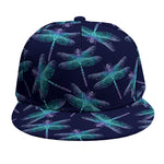 Teal And Purple Dragonfly Pattern Print Snapback Cap