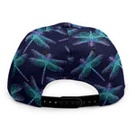 Teal And Purple Dragonfly Pattern Print Snapback Cap