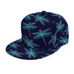 Teal And Purple Dragonfly Pattern Print Snapback Cap