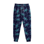 Teal And Purple Dragonfly Pattern Print Sweatpants