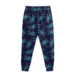 Teal And Purple Dragonfly Pattern Print Sweatpants