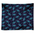 Teal And Purple Dragonfly Pattern Print Tapestry
