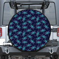 Teal And Purple Dragonfly Pattern Print Tire Cover