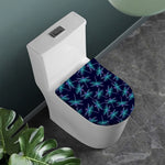 Teal And Purple Dragonfly Pattern Print Toilet Lid Cover