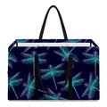 Teal And Purple Dragonfly Pattern Print Utility Tote Bag