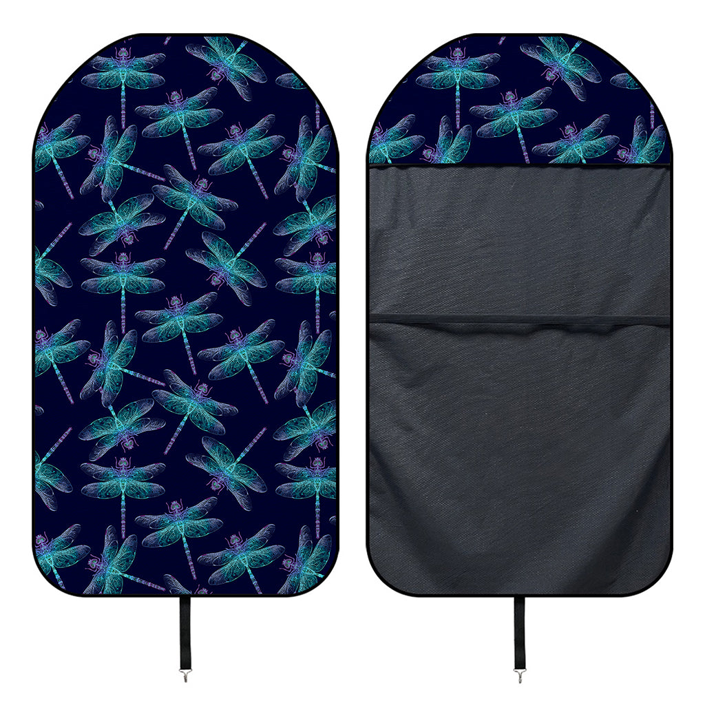 Teal And Purple Dragonfly Pattern Print Waterproof Car Seat Cover