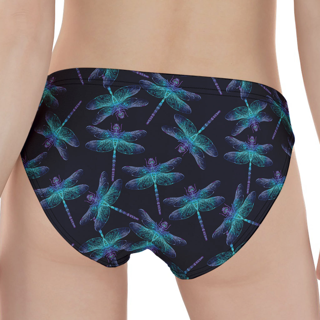 Teal And Purple Dragonfly Pattern Print Women's Panties