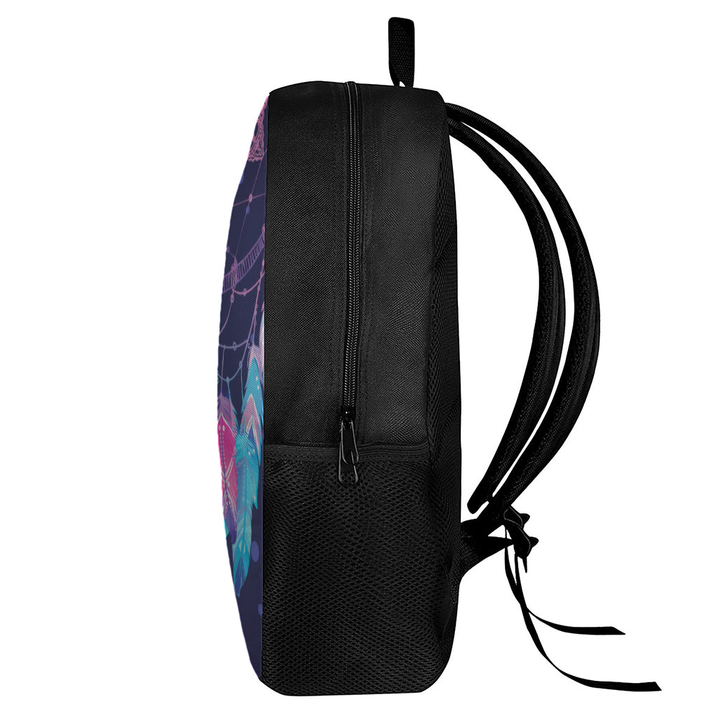 Teal And Purple Dream Catcher Print 17 Inch Backpack