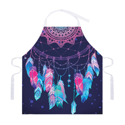 Teal And Purple Dream Catcher Print Adjustable Apron