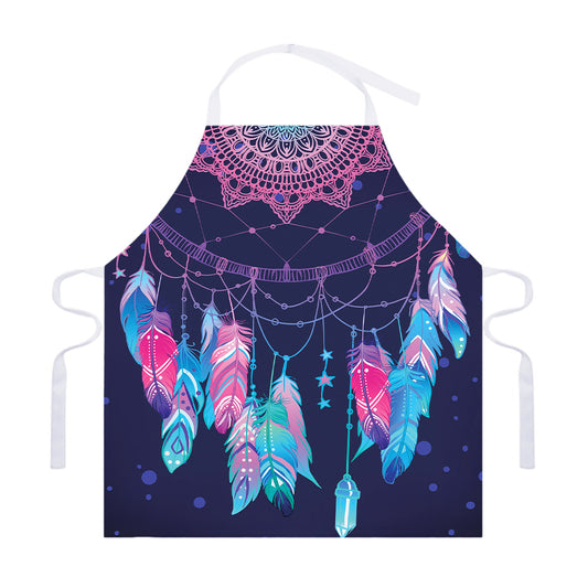 Teal And Purple Dream Catcher Print Adjustable Apron
