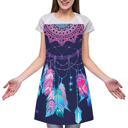 Teal And Purple Dream Catcher Print Adjustable Apron