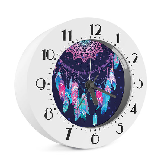 Teal And Purple Dream Catcher Print Alarm Clock