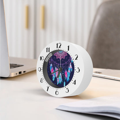 Teal And Purple Dream Catcher Print Alarm Clock