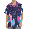 Teal And Purple Dream Catcher Print Aloha Shirt