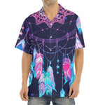 Teal And Purple Dream Catcher Print Aloha Shirt
