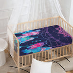 Teal And Purple Dream Catcher Print Baby Crib Sheet