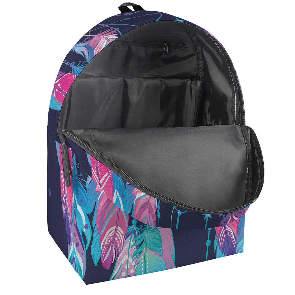 Teal And Purple Dream Catcher Print Backpack