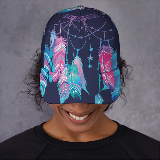 Teal And Purple Dream Catcher Print Baseball Cap