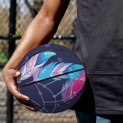 Teal And Purple Dream Catcher Print Basketball