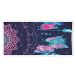 Teal And Purple Dream Catcher Print Beach Towel