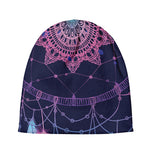 Teal And Purple Dream Catcher Print Beanie