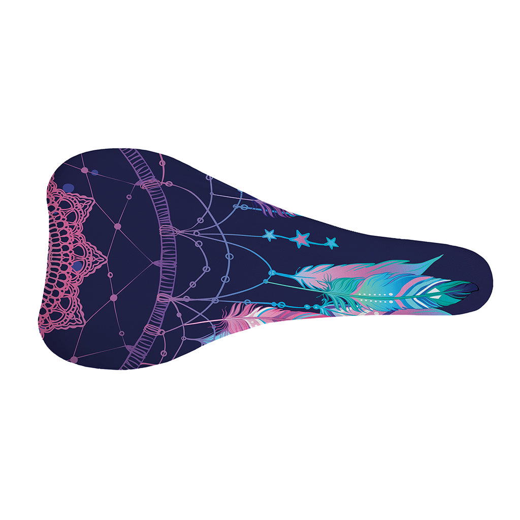 Teal And Purple Dream Catcher Print Bicycle Seat Cover