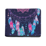 Teal And Purple Dream Catcher Print Bifold Wallet
