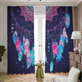 Teal And Purple Dream Catcher Print Dimout Pencil Pleat Curtains