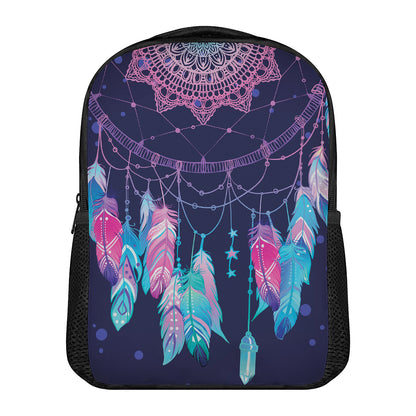 Teal And Purple Dream Catcher Print Casual Backpack