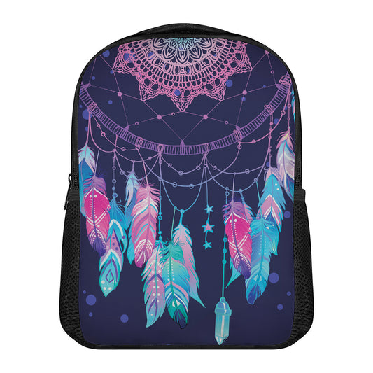 Teal And Purple Dream Catcher Print Casual Backpack