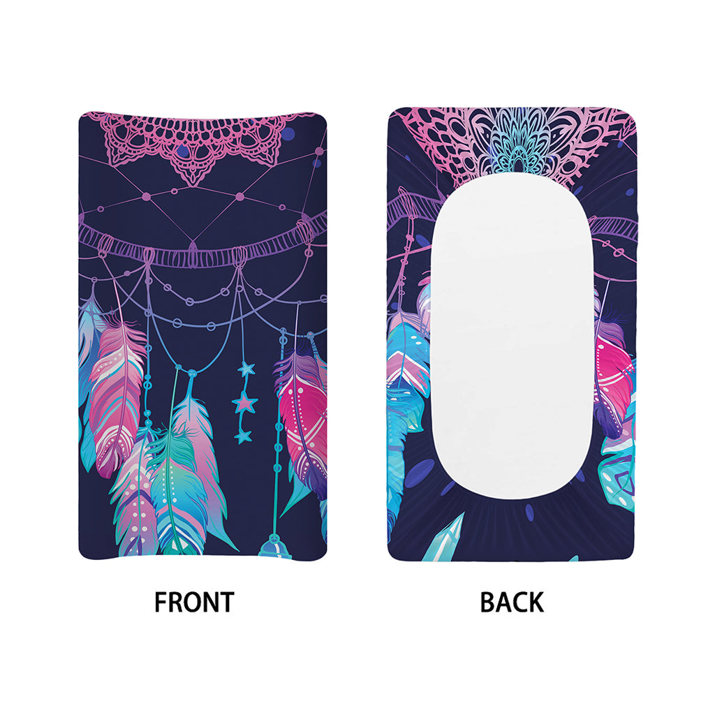 Teal And Purple Dream Catcher Print Changing Pad Cover